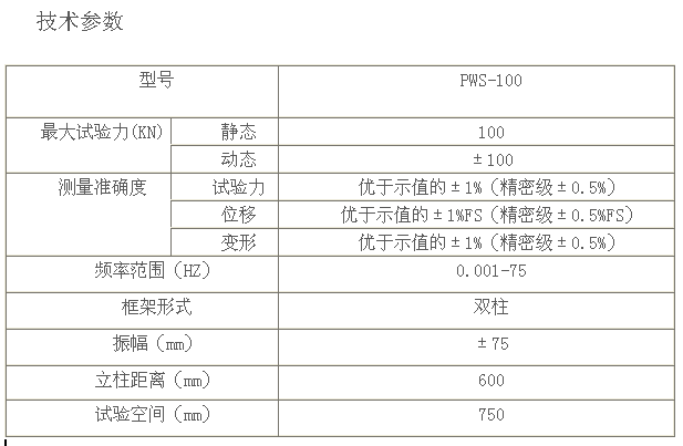 PWS-100電液伺服動靜萬能試驗機